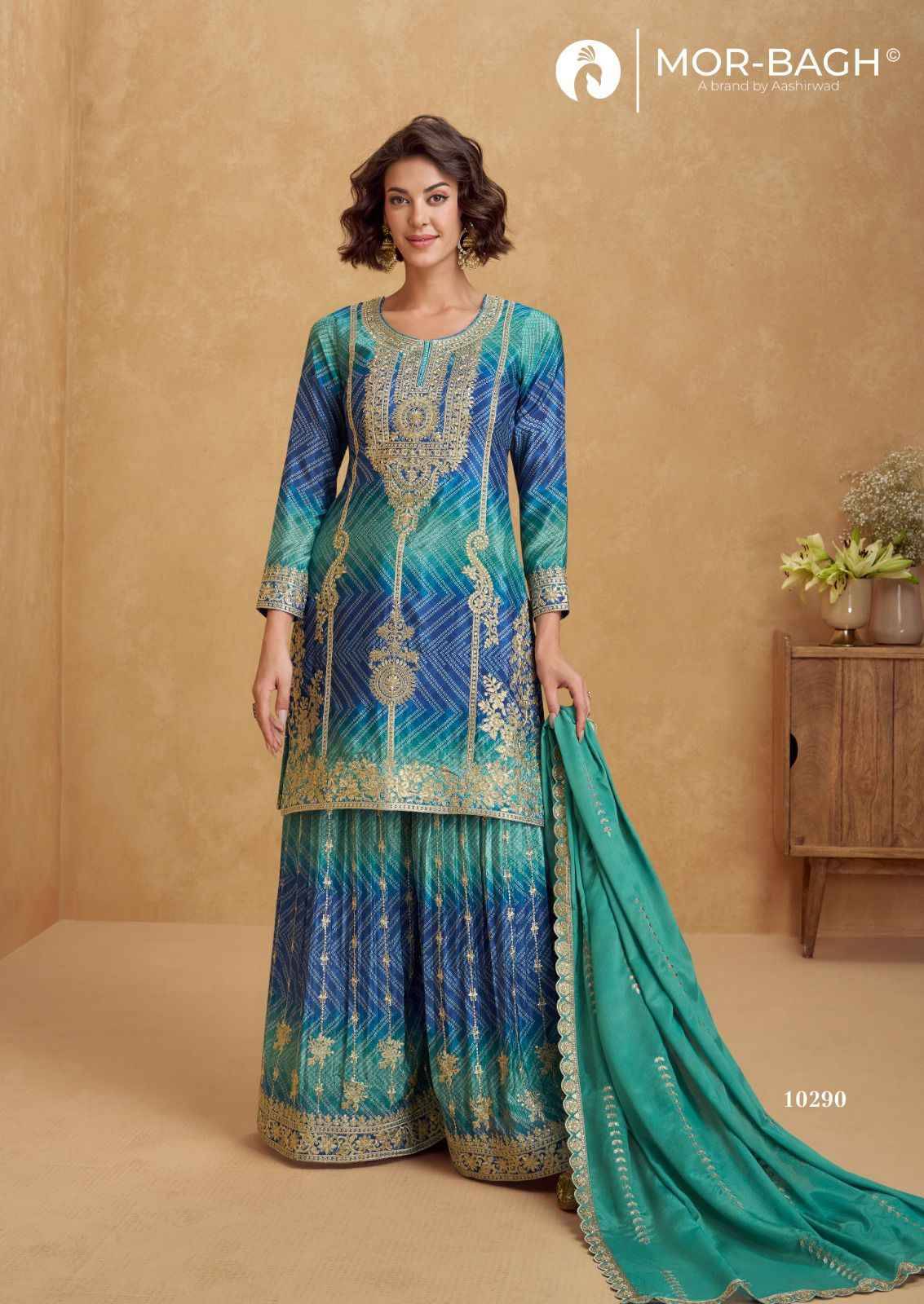 RIA BY AASHIRWAD 10288 to 10290 Series Beautiful Festive Suits Colorful Stylish Fancy Casual Wear & Ethnic Wear CHINNON SILK Dresses At Wholesale Price